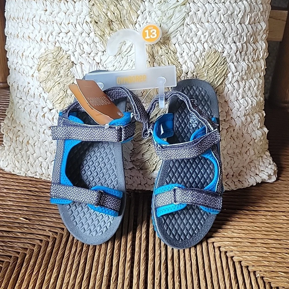 Gymboree adjustable sandals, blue, gray, size 13